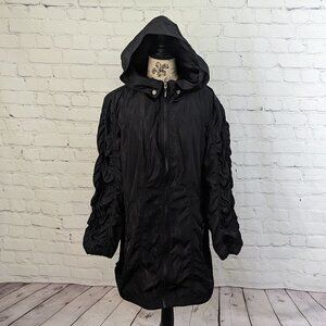 Cleo Petites Black Lightweight Packable Jacket Hooded Winbreaker PXL